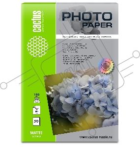 Фотобумага Cactus CS-MA618050 A6/180г/м2/50л./белый матовое для струйной печати