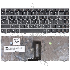 Клавиатура для ноутбука Lenovo IdeaPad Z450 Z460 Z460A Z460G черная с серой рамкой