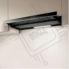 Встраиваемая вытяжка Elica ELITE 14 LUX BL/A/60 /  60 см, 650 куб.м., кнопочное управление, серый+черное стекло