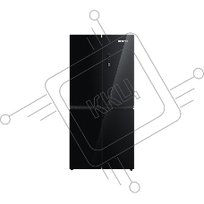 Холодильник Centek CT-1756 Black Glass Total NF черный двухкамерный 289/153л морозилка сбоку, No Frost