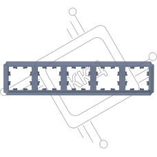 Рамка AtlasDesign Antique 5-постовая, универсальная, грифель