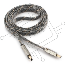 Кабель HDMI Cablexpert, серия Platinum, 1,8 м, v2.0, M/M, плоский, позол.разъемы, металлический корпус, нейлоновая оплетка, блистер