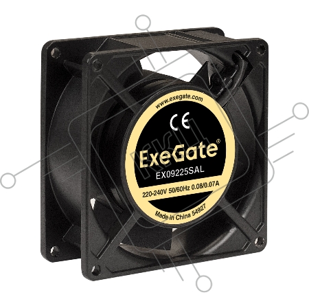 Вентилятор 220В ExeGate EX289005RUS EX09225SAL (92x92x25 мм, Sleeve bearing (подшипник скольжения), подводящий провод 30 см, 2500RPM, 34dBA)