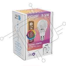 Лампа Светодиодная Gauss Smart Home RGBW E27 A60 8.5 Вт 2700-6500K 1/10/100