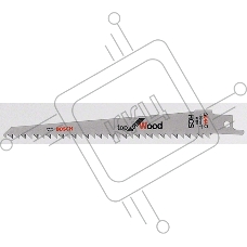 Полотно для сабельной пилы BOSCH S 644 D (2.608.650.614) дерево, 150мм, HCS, 6зуб/дюйм, 2шт.