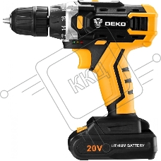 Аккумуляторная дрель DEKO DKCD20FU-Li (063-4103) 20В 1.5Ahx2 63 с набором 63 предмета в кейсе