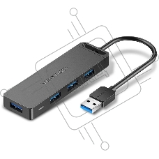 Концентратор Vention OTG USB 3.0 на 4 порта Черный - 1м.