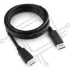 Кабель DisplayPort-HDMI Gembird/Cablexpert 1,8м, 20M/19M, черный, экран, пакет (CC-DP-HDMI-6)