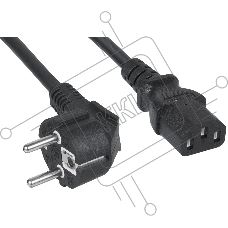 Кабель питания компьютера Cabeus PC-186-VDE-1.8M IEC 320 C13, вилка Schuko, 1.8 м, 10А, черный