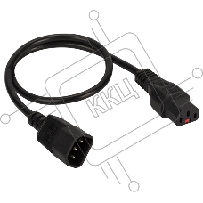 Шнур питания Lanmaster с блокировкой C13-C14, 3х0.75, 220В, 10А, черный, 3 метра
