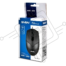 Мышь проводная SVEN RX-30 черный, 1000 dpi, USB, кнопки - 3