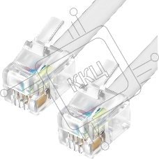 Телефонный шнур витой для трубки Greenconnect 7.5m, RJ9 4P4C (джек) белый, GCR-TPC4P4C-7.5m