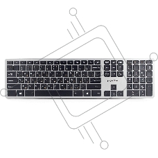 Клавиатура Gembird KBW-3 беспроводная, USB, серебристый/чёрный