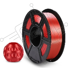 Филамент NVPRINT Silk PLA+ Red для 3D печати диаметр 1.75мм  длина 330 метров  масса 1 кг