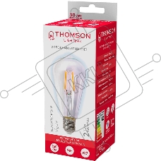 Лампа филаментная Thomson E27,  эдисон, 9Вт, 6500К, белый холодный,  TH-B2342, 1 шт.