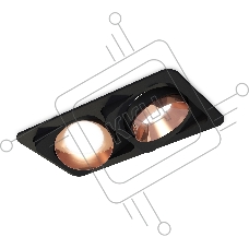 Комплект встраиваемого светильника Ambrella light XC7664025 SBK/PPG черный песок/золото розовое полированное MR16 GU5.3 (C7664, N7035)
