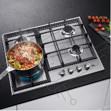 Газовая варочная панель AEG HGB64420SM нержавеющая сталь