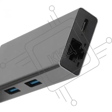 Адаптер VCOM CU459 Type-Cm --> RJ-45+2USB3.0(f) + PD100 Вт  Alum  Shell VCOM <CU459>