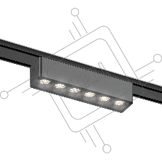 Светильник трековый светодиодный GV1403 BK черный IP20 6W 4200K 48V 24° 122*26*24
