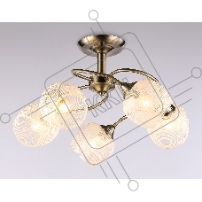 Светильник Ambrella light TR3199/5 SB/CL/FR бронза/прозрачный/белый матовый E27/5 max 40W D600*485