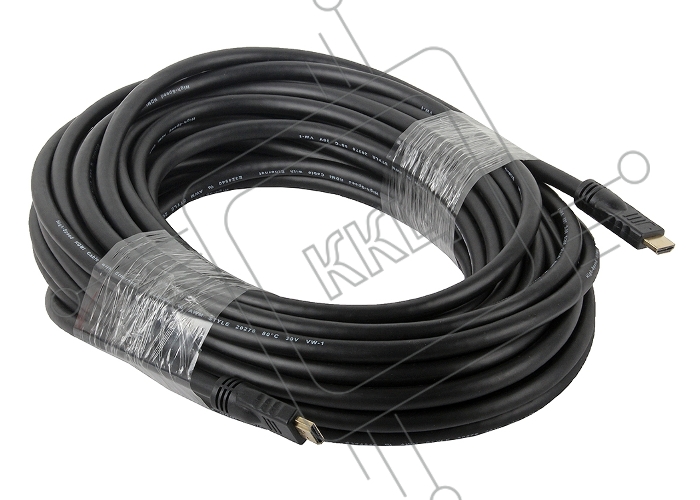 Кабель HDMI Cablexpert CC-HDMI4-20M, 19M/19M, v2.0, медь, позол.разъемы, экран, 20м, черный, пакет