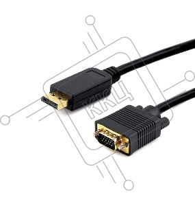 Кабель DisplayPort->VGA Cablexpert CCP-DPM-VGAM-6, 1,8м, 20M/15M, черный, экран, пакет