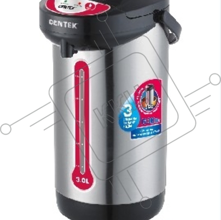 Термопот Centek CT-0080 Black, 3л, 600Вт, 3 способа подачи воды, корпус из нержавеющей стали
