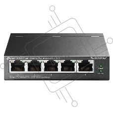 Коммутатор TP-Link 5-Port Gigabit Unmanaged Switch with 4-Port PoE+, metal case, desktop mount, PoE budget 40W.