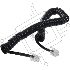 Телефонный шнур витой для трубки Greenconnect 3m, RJ9 4P4C (джек) черный, GCR-TPC4P4C2-3.0m