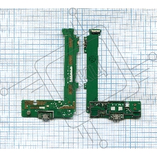 Разъем Micro USB для Microsoft 535 Dual (плата с системным разъемом, микрофоном и шлейфом)
