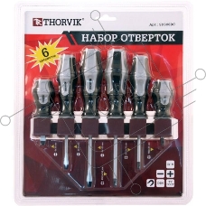 Набор отверток THORVIK SDS06BC стержневых на держателе, 6 предметов
