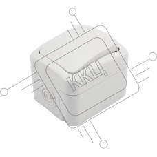 Переключатель проходной KRANZ Mini OG открытой установки, IP54 белый