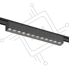 Светильник трековый светодиодный GV1409 BK черный IP20 12W 4200K 48V 24° 230*26*24