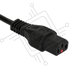 Шнур питания с блокировкой C13-Schuko прямая, 3х0.75, 220В, 10А, черный, 5 метров