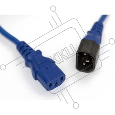 Шнур для блока питания Hyperline, IEC 320 C13, вилка C14, 3 м, 10А, провода 3 х 0,75 кв. мм, цвет: синий