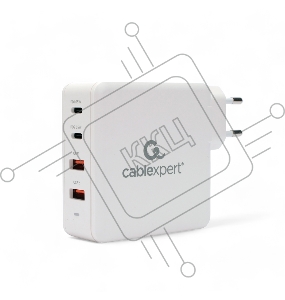 Зарядное устройство Cablexpert MP3A-PC-48, 100Вт GaN, быстрая зарядка QC4.0/PD3.0, 4 порта: 2 USB и 2 Type-C, белый, коробка