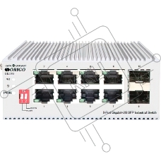 Коммутатор ORIGO Unmanaged Industrial Switch 8x1000Base-T, 2x1000Base-X SFP, Surge 4KV, -40 to 75°C