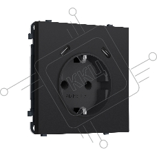Комплект механизма электрической розетки SIGMA Черный Мягкое касание 2USB С+C 20W (быст. зар.) с/з с/ш 16A-250V QUANT PRO (SP9905, PR165)