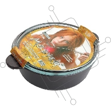 Жаровня МАРУСЯ 3326ж со стекл. крышкой д.26см а/п литая 3л. 26см. со стекл. крышкой. Серия СТАНДАРТ литая алюминиевая посуда с антипригарным покрытием, толщина стенок 4,5 мм, толщина дна 6мм.