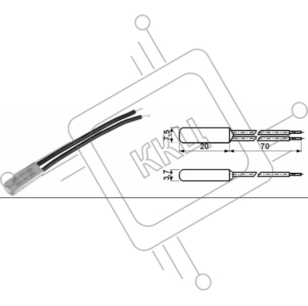 Термостат биметаллический KSD9700 5А/20 С нормально разомкнутый