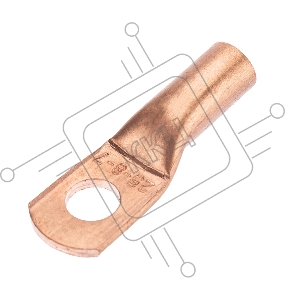 Наконечник медный ТМ 25-8-7 (25мм² - Ø8мм) (в упак. 100 шт.) REXANT