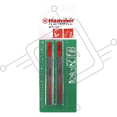 Пилка для лобзика Hammer Flex 204-103 JG WD T101BR  др.\пл, 74мм, шаг 2.5, обр.зуб, HCS, 2шт.
