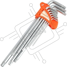 Набор ключей PATRIOT SKТ-9EL, TORX, экстра длинные,  T10-T50, CRV, 9 шт