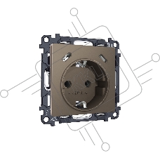 Комплект механизма электрической розетки 2USB С+C 20W с/з на винтовых зажимах 16A-250V ALFA Темная бронза матовый QUANT (AP6405, VM165) MA640510