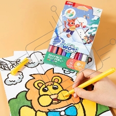 Фломастеры Deli EC173 Colorwow круг. Вентилируемый стираемые 8цв.