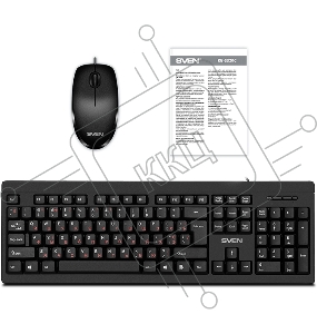 Набор SVEN KB-S320C клавиатура и мышь чёрные (USB, 105 кл, 4 кнопки, 1000 dpi)