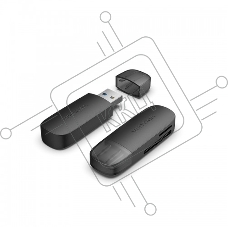 Картридер Vention USB 3.0 (SD+TF) Черный