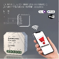 76003/00 диммируемое Wi-Fi реле 2 канал 2*100W