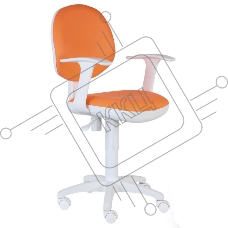 Кресло Бюрократ CH-W356AXSN/15-75 оранжевый 15-75 колеса белый/оранжевый (пластик белый)