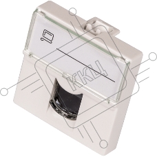 Вставка Mosaic 45x45, RJ-45 UTP, кат.6, со шторкой и увеличенным окном маркировки, белая